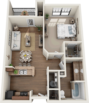 The Bradford - One Bedroom / One Bath - 727 Sq. Ft.*